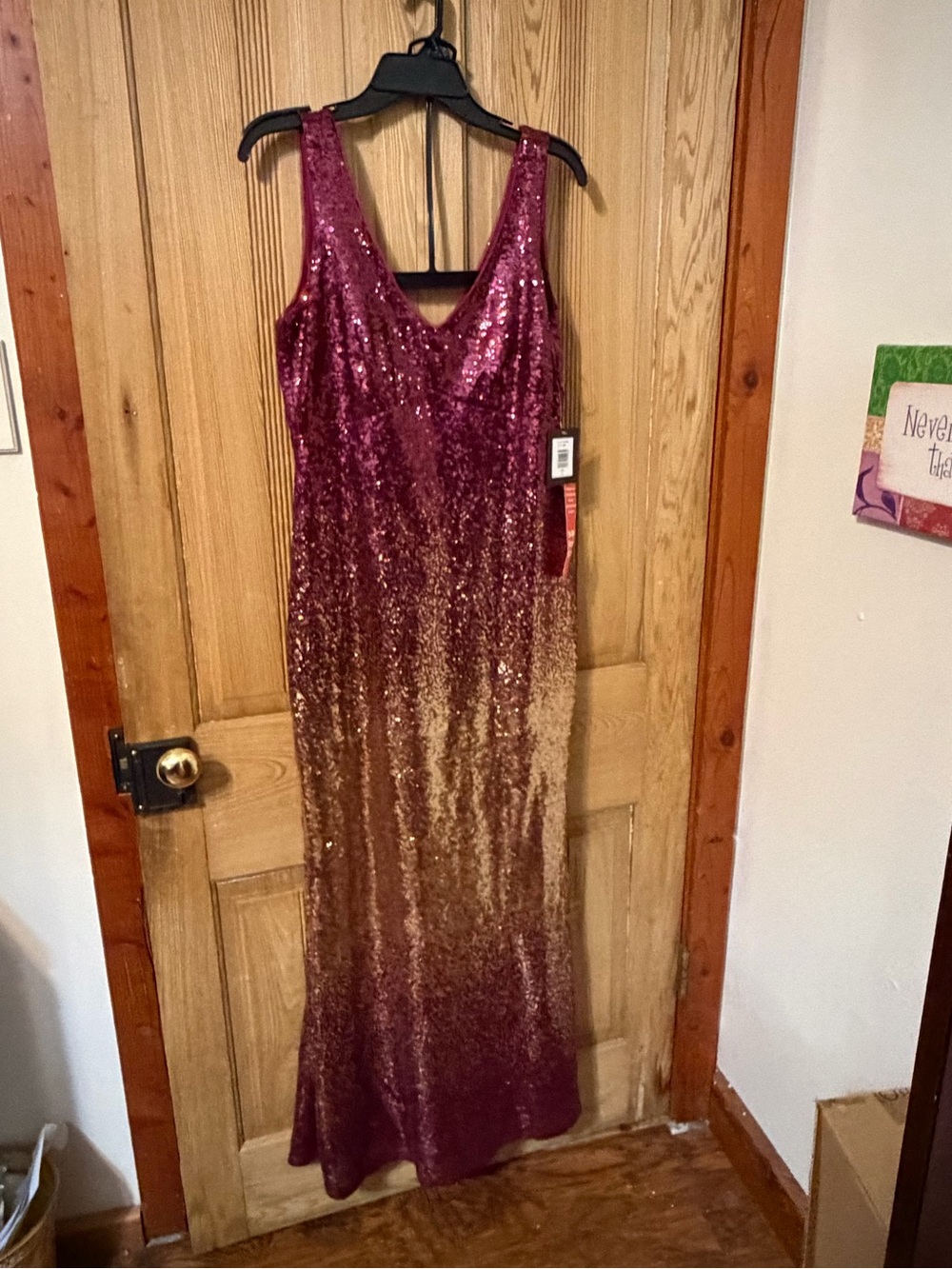 Marina Ombré Sequin Sleeveless Gown Size 8 NEW WITH TAGS Maxi Dress - Picture 2 of 13